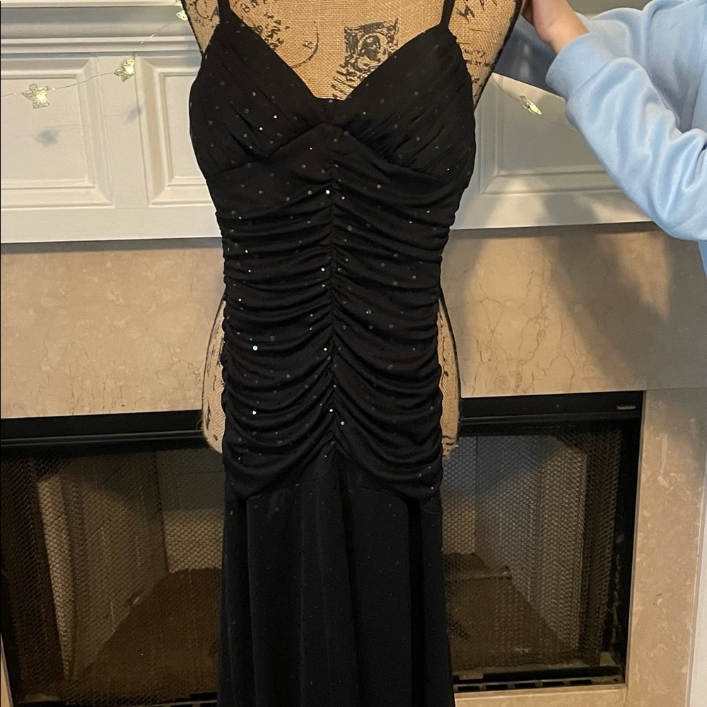 Long black Teeze Me formal dress with sequins. Size Small. NWOT. Never worn.